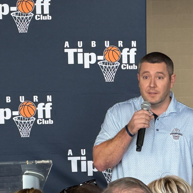 Auburn Men's Basketball Assistant Coach Ian Borders addressed the Auburn Tip-Off Club on January 9, 2026